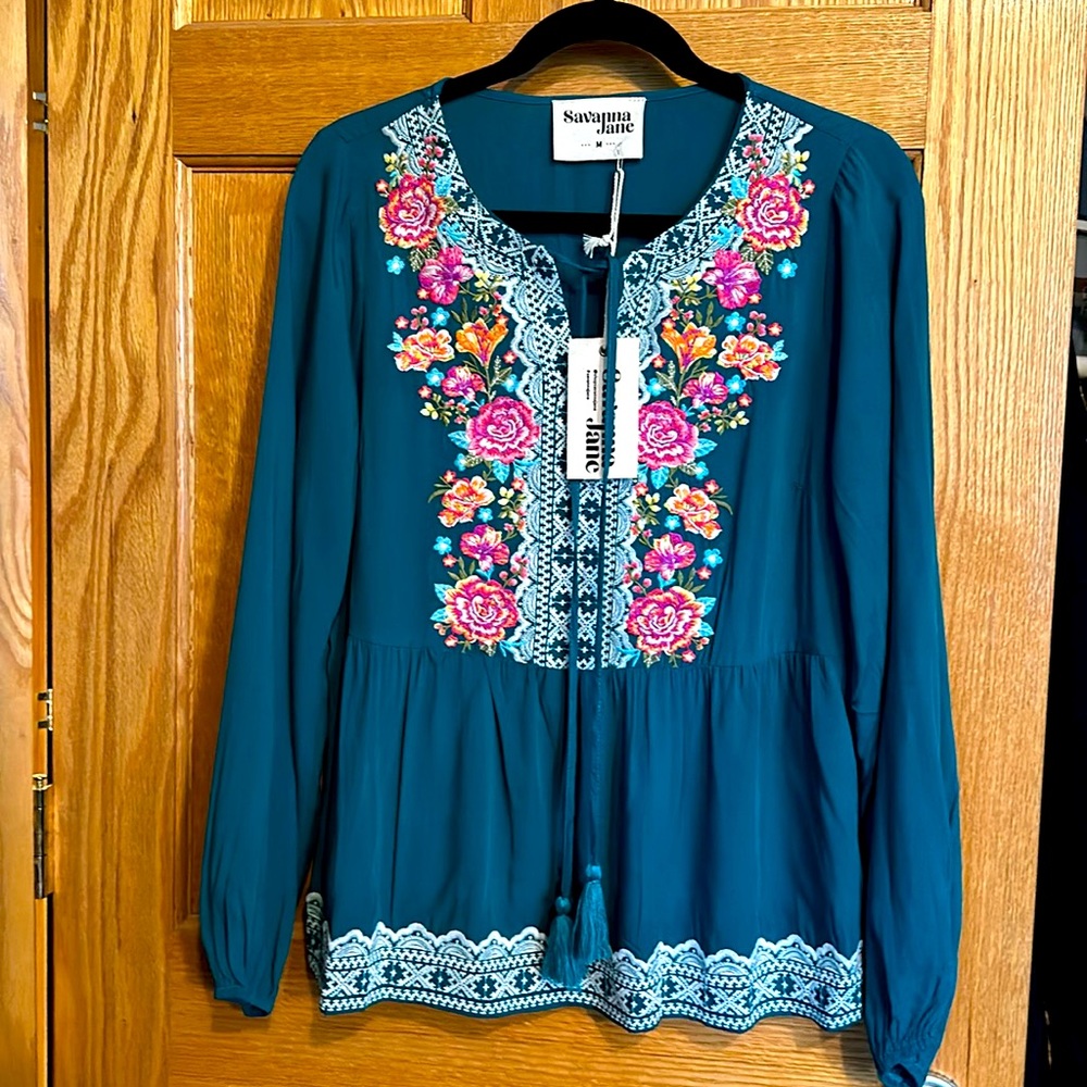 NwT M Savanna Jane peasant blouse